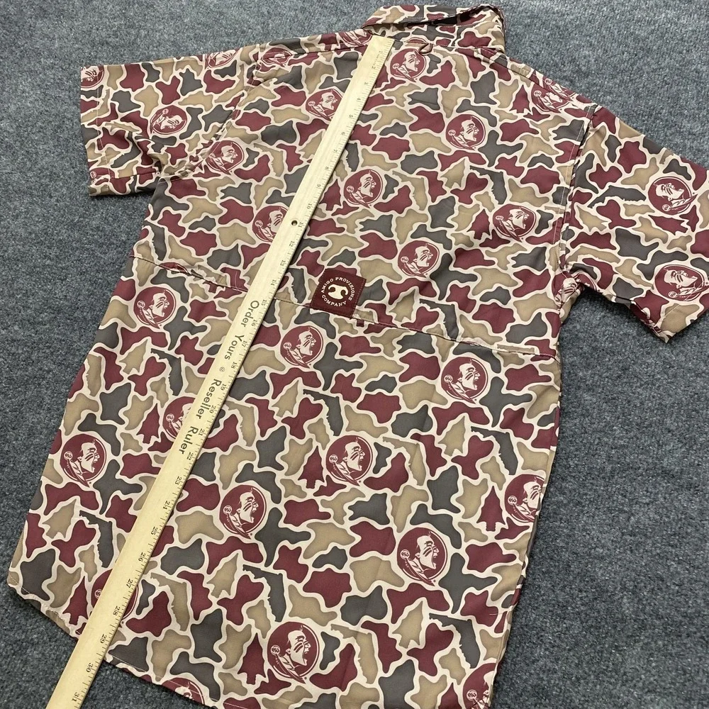 Florida State Seminoles Amigos Provisions Company Camo Fishing Shirt Mens Small